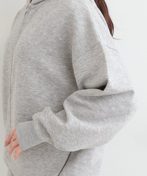 SHOO・LA・RUE（シューラルー）の「【セットアップ可/S-LL/なめらかタッチ】ZIPパーカ（パーカー・レディース・アイボリー/ブラウン系その他/グレー・01/02/03/04）」の20枚目の写真