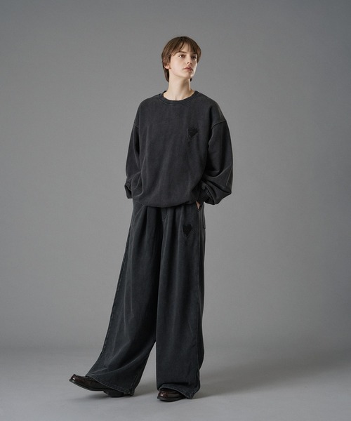 ONCILY(オンシェリー)の「HEART LOGO WIDE SWEATPANTS / ハートロゴワイドスウェットパンツ(スウェットパンツ・メンズ・ブラック系その他/杢グレー/ブラック/ブラウン/ネイビー・X-SMALL/SMALL/MEDIUM/LARGE)」の13枚目の写真