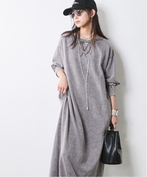 CHIC STYLE（シックスタイル）の「硫化染スウェット7分袖ロングワンピース <大きいサイズ有>シックスタイル（ワンピース）」