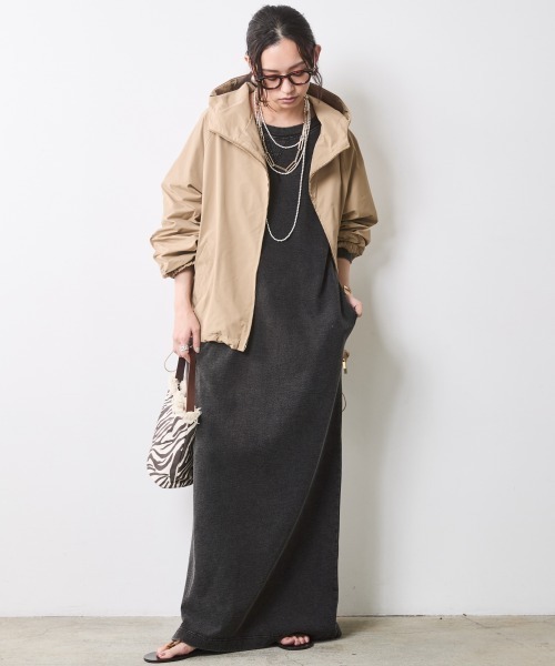 CHIC STYLE(シックスタイル)の「硫化染スウェット7分袖ロングワンピース <大きいサイズ有>シックスタイル(ワンピース・レディース・チャコール/グレー系・M/L/LL/3L/4L/5L)」の12枚目の写真