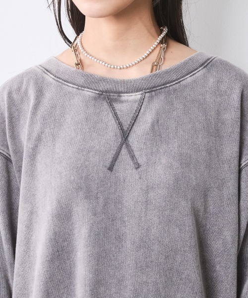 CHIC STYLE(シックスタイル)の「硫化染スウェット7分袖ロングワンピース <大きいサイズ有>シックスタイル(ワンピース・レディース・チャコール/グレー系・M/L/LL/3L/4L/5L)」の16枚目の写真