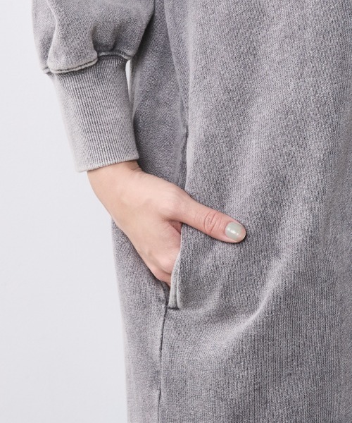CHIC STYLE(シックスタイル)の「硫化染スウェット7分袖ロングワンピース <大きいサイズ有>シックスタイル(ワンピース・レディース・チャコール/グレー系・M/L/LL/3L/4L/5L)」の18枚目の写真