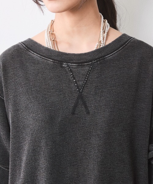 CHIC STYLE(シックスタイル)の「硫化染スウェット7分袖ロングワンピース <大きいサイズ有>シックスタイル(ワンピース・レディース・チャコール/グレー系・M/L/LL/3L/4L/5L)」の21枚目の写真