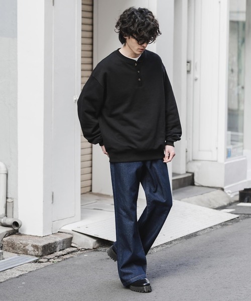 Rocky Monroe(ロッキーモンロー)の「ルーズシルエットセミフレアワイドデニムパンツ(デニムパンツ・メンズ・ブラック/ワンウォッシュ/ライトブラック/ケミカルウォッシュ/インディゴブルー・M/L/XL)」の22枚目の写真