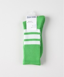 Right-on | 【BASIC SOCKS】ラインリブレギュラーソックス (スポーティデザイン / デイリーユース / タウンスタイル / 洗濯耐久性)(ソックス/靴下)