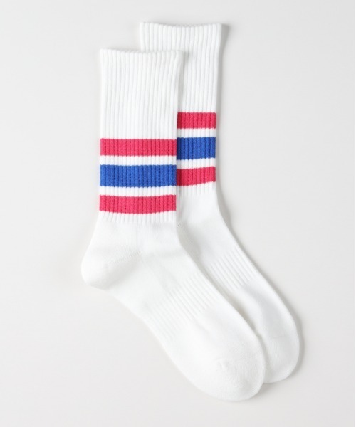 Right-on（ライトオン）の「【BASIC SOCKS】ラインリブレギュラーソックス (スポーティデザイン / デイリーユース / タウンスタイル / 洗濯耐久性)（ソックス/靴下・メンズ・ブルー/ブラック/オレンジ/ライム/グリーン・フリー）」の6枚目の写真