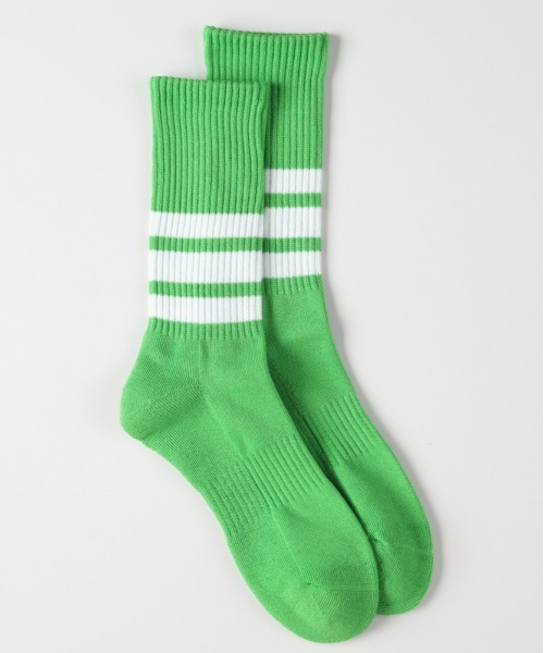 Right-on（ライトオン）の「【BASIC SOCKS】ラインリブレギュラーソックス (スポーティデザイン / デイリーユース / タウンスタイル / 洗濯耐久性)（ソックス/靴下・メンズ・ブルー/ブラック/オレンジ/ライム/グリーン・フリー）」の7枚目の写真