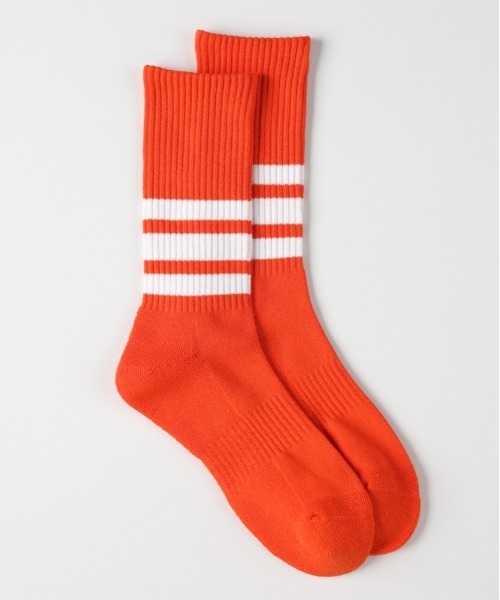 Right-on（ライトオン）の「【BASIC SOCKS】ラインリブレギュラーソックス (スポーティデザイン / デイリーユース / タウンスタイル / 洗濯耐久性)（ソックス/靴下・メンズ・ブルー/ブラック/オレンジ/ライム/グリーン・フリー）」の10枚目の写真