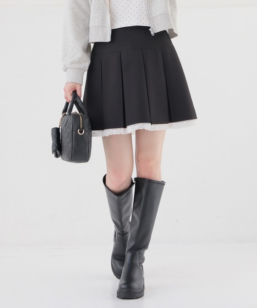 Honeys（ハニーズ）の「裏地パンツ付スカート（スカート・キッズ・アイボリー/ブラック/杢グレー・M/L/150cm/S）」の3枚目の写真