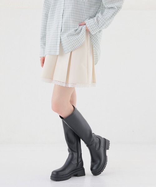 Honeys（ハニーズ）の「裏地パンツ付スカート（スカート・キッズ・アイボリー/ブラック/杢グレー・M/L/150cm/S）」の7枚目の写真