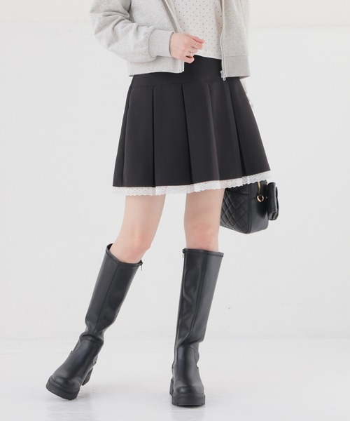 Honeys（ハニーズ）の「裏地パンツ付スカート（スカート・キッズ・アイボリー/ブラック/杢グレー・M/L/150cm/S）」の12枚目の写真