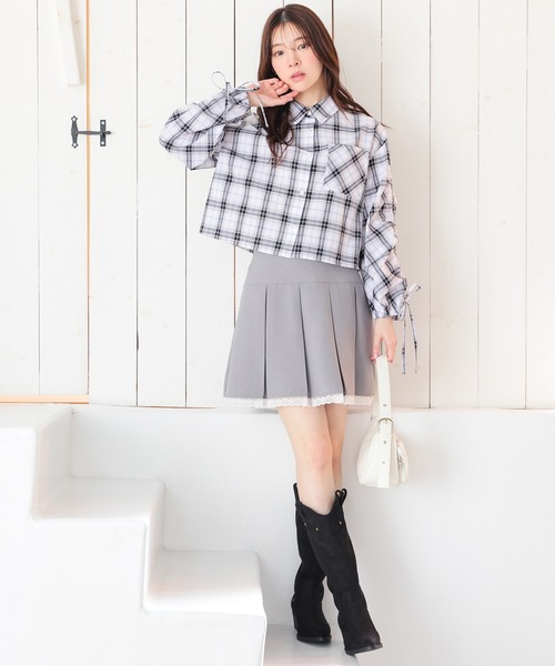 Honeys（ハニーズ）の「裏地パンツ付スカート（スカート・キッズ・アイボリー/ブラック/杢グレー・M/L/150cm/S）」の15枚目の写真