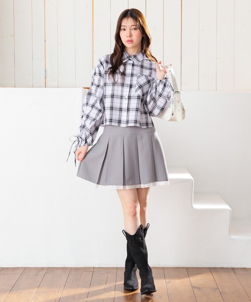 Honeys（ハニーズ）の「裏地パンツ付スカート（スカート・キッズ・アイボリー/ブラック/杢グレー・M/L/150cm/S）」の16枚目の写真