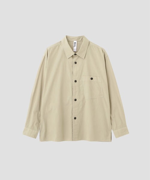 MHL.（エムエイチエル）の「GARMENT DYE COTTON SHIRTING（シャツ/ブラウス・メンズ・グリーン/ベージュ・SMALL/MEDIUM/LARGE）」の4枚目の写真