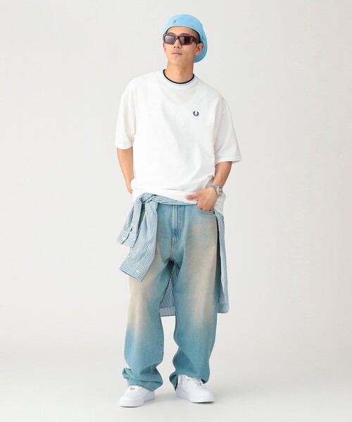 FRED PERRY(フレッドペリー)の「【別注】FRED PERRY / オーバーサイズ ティップライン ピケ Tシャツ(Tシャツ/カットソー・メンズ・チャコールグレー/ホワイト/ブラック・XL/L/M/S)」の10枚目の写真