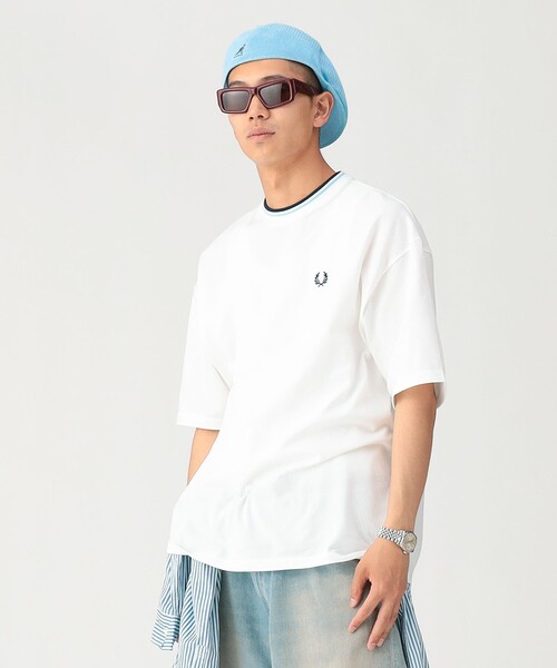 FRED PERRY(フレッドペリー)の「【別注】FRED PERRY / オーバーサイズ ティップライン ピケ Tシャツ(Tシャツ/カットソー・メンズ・チャコールグレー/ホワイト/ブラック・XL/L/M/S)」の8枚目の写真