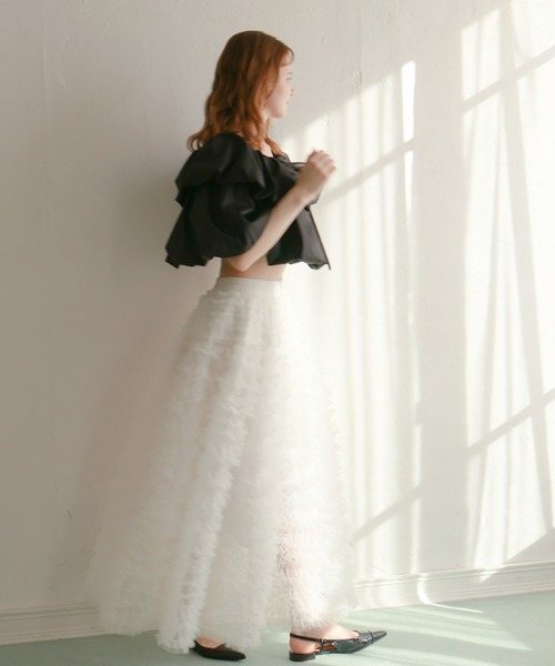 mic by Olu.（ミックバイオルドット）の「ホイップオフショルダートップス（シャツ/ブラウス・レディース・ブラック/ベビーピンク/ホワイト・FREE）」の21枚目の写真