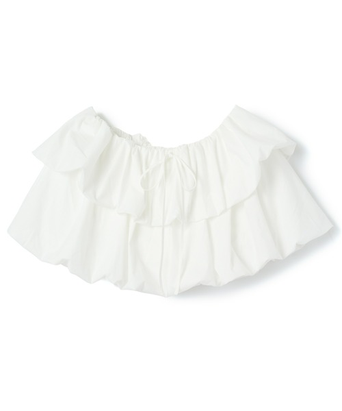 mic by Olu.（ミックバイオルドット）の「ホイップオフショルダートップス（シャツ/ブラウス・レディース・ブラック/ベビーピンク/ホワイト・FREE）」の6枚目の写真