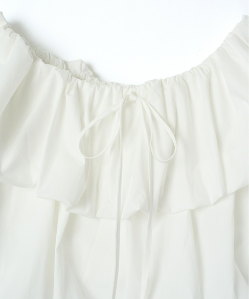 mic by Olu.（ミックバイオルドット）の「ホイップオフショルダートップス（シャツ/ブラウス・レディース・ブラック/ベビーピンク/ホワイト・FREE）」の7枚目の写真