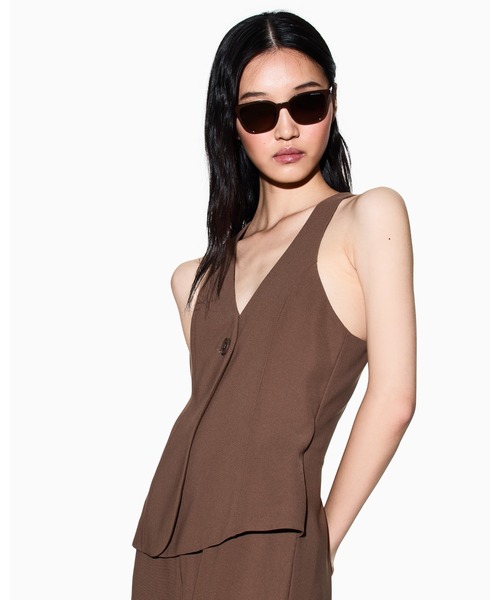 ARMANI EXCHANGE（アルマーニエクスチェンジ）の「【A|X アルマーニ エクスチェンジ】2Pライク ジャンプスーツ（サロペット/オーバーオール・レディース・ブラウン・6/4/2/0）」の3枚目の写真