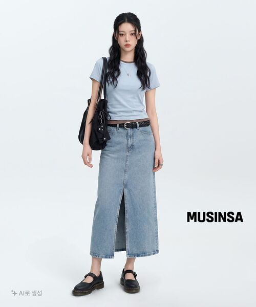 MUSINSA STANDARD WOMAN（ムシンサスタンダードウーマン）の「ウィメンズリブドピグメントスリムTシャツ[ブラウン]（Tシャツ/カットソー・レディース・その他・X-SMALL/SMALL/LARGE/MEDIUM/X-LARGE）」の6枚目の写真