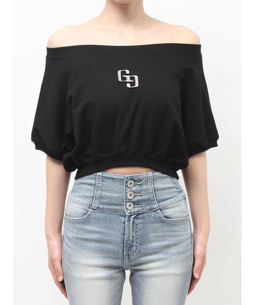 GYDA(ジェイダ)の「GGエンボスオフショルトップス(Tシャツ/カットソー・レディース・ミント/ブラック/オフホワイト・FREE)」の16枚目の写真