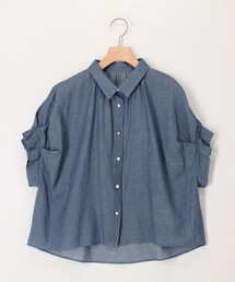 MICO COULIER | 《セットアップ対応》シアーデニム袖タックブラウス(シャツ/ブラウス)