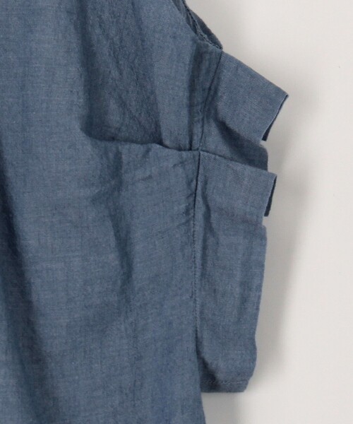 MICO COULIER(ミコクリエ)の「《セットアップ対応》シアーデニム袖タックブラウス(シャツ/ブラウス・レディース・ライトブルー/インディゴブルー・38)」の12枚目の写真