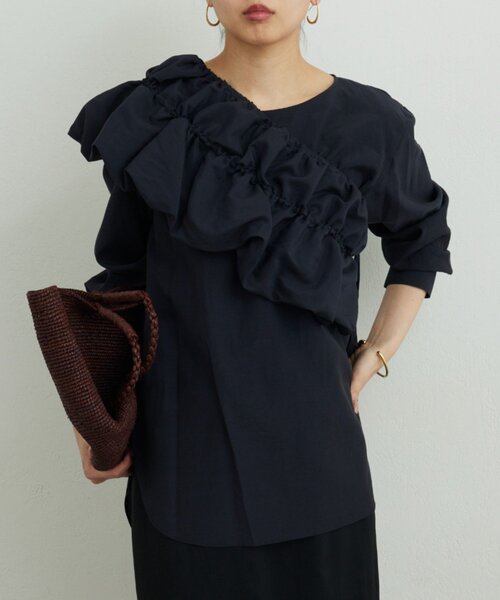 GALLARDAGALANTE(ガリャルダガランテ)の「マルチWAYシャツ(シャツ/ブラウス・レディース・ブルー/ブラック/ベージュ・FREE)」の4枚目の写真