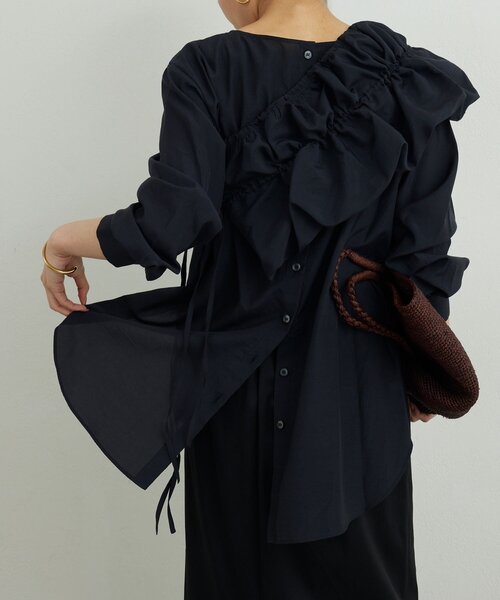 GALLARDAGALANTE(ガリャルダガランテ)の「マルチWAYシャツ(シャツ/ブラウス・レディース・ブルー/ブラック/ベージュ・FREE)」の7枚目の写真