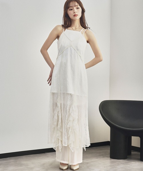 girl（ガール）の「スパンコールレースドレス レースキャミワンピース シアーパンツ インナー 3点セット 結婚式 パンツドレス パーティードレス オケージョンドレス お呼ばれ 二次会 成人式 同窓会 謝恩会（ドレス・レディース・ブラウン/ブラック/アイボリー・S/M/L）」の20枚目の写真