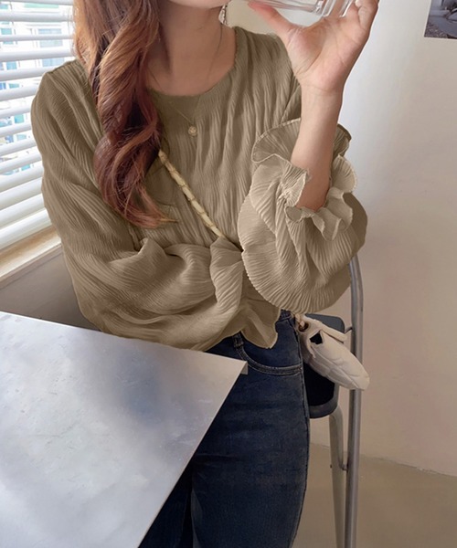 by LEGNA(バイレグナ)の「ラウンドネックシャーリングブラウス(シャツ/ブラウス・レディース・ピンク/ホワイト/アイボリー/ミント/モカ/グレー/ブラック・FREE)」の19枚目の写真
