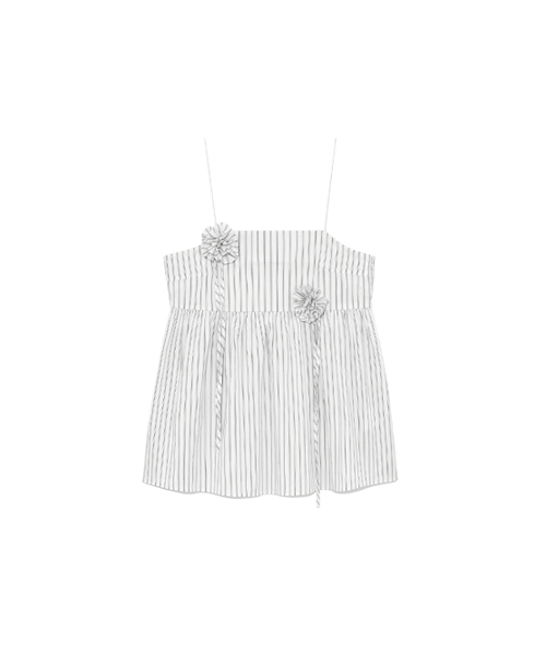 Kijun（キジュン）の「Stripe Corsage Camisole Off-White Stripe（Tシャツ/カットソー・レディース・その他・SMALL/MEDIUM）」の4枚目の写真