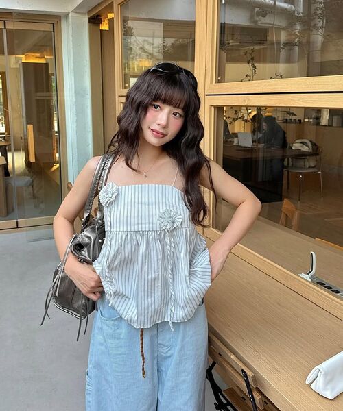 Kijun（キジュン）の「Stripe Corsage Camisole Off-White Stripe（Tシャツ/カットソー・レディース・その他・SMALL/MEDIUM）」の8枚目の写真