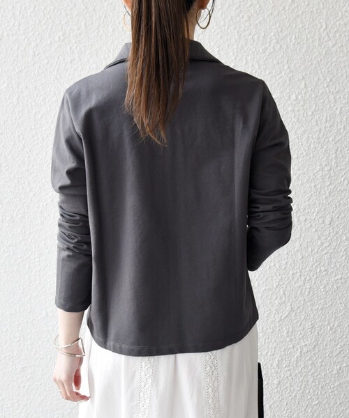 SHIPS any(シップス エニィ)の「SHIPS any:〈洗濯機可能〉インレイ リング スナップ ポケット カーディガン(Tシャツ/カットソー・レディース・ブルー/チャコールグレー/ホワイト・ONE SIZE)」の17枚目の写真