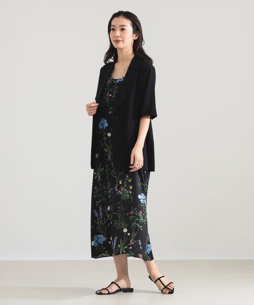 Demi-Luxe BEAMS(デミルクス ビームス)の「シアー ハーフスリーブ ジャケット(その他アウター・レディース・ベージュ/ブラック・36/38)」の4枚目の写真