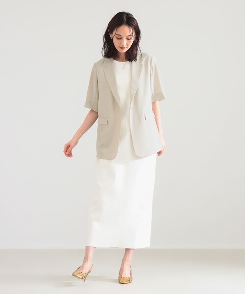 Demi-Luxe BEAMS(デミルクス ビームス)の「シアー ハーフスリーブ ジャケット(その他アウター・レディース・ベージュ/ブラック・36/38)」の11枚目の写真