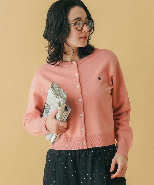 RAGEBLUE（レイジブルー）の「＜POLO BCS/ポロ・ビーシーエス＞別注/コンパクトニットカーディガン（Tシャツ/カットソー・レディース・ピンク/グリーン・FREE）」の6枚目の写真