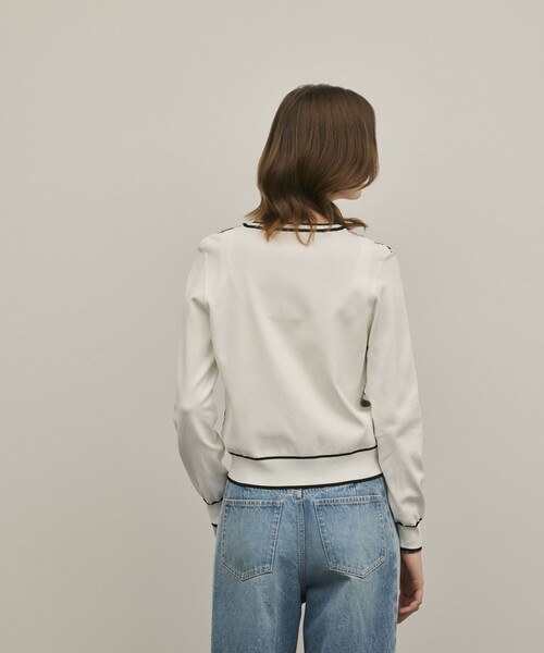 GRACE CONTINENTAL（グレースコンチネンタル）の「フラワープリントニットカーディガン（カーディガン/ボレロ・レディース・ホワイト/ブラック・36）」の12枚目の写真