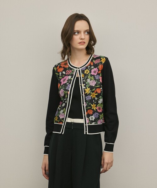 GRACE CONTINENTAL（グレースコンチネンタル）の「フラワープリントニットカーディガン（カーディガン/ボレロ・レディース・ホワイト/ブラック・36）」の18枚目の写真