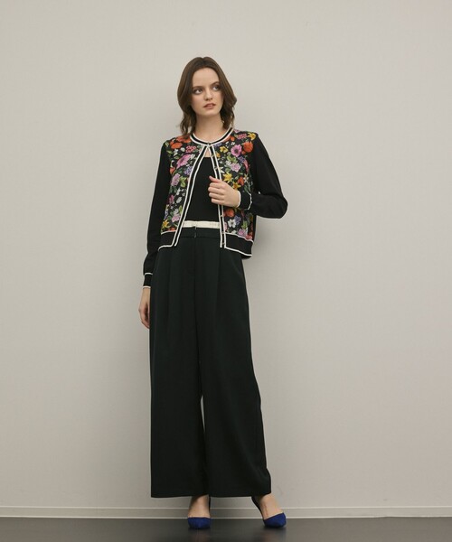 GRACE CONTINENTAL（グレースコンチネンタル）の「フラワープリントニットカーディガン（カーディガン/ボレロ・レディース・ホワイト/ブラック・36）」の19枚目の写真