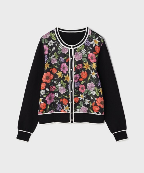 GRACE CONTINENTAL（グレースコンチネンタル）の「フラワープリントニットカーディガン（カーディガン/ボレロ・レディース・ホワイト/ブラック・36）」の6枚目の写真