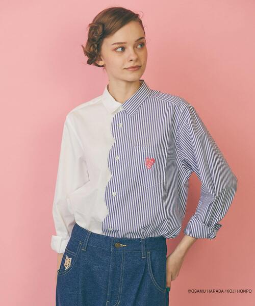 FRAPBOIS（フラボア）の「OSAMU GOODS スカラップシャツ（シャツ/ブラウス・レディース・ブラック/ホワイト・1）」の3枚目の写真