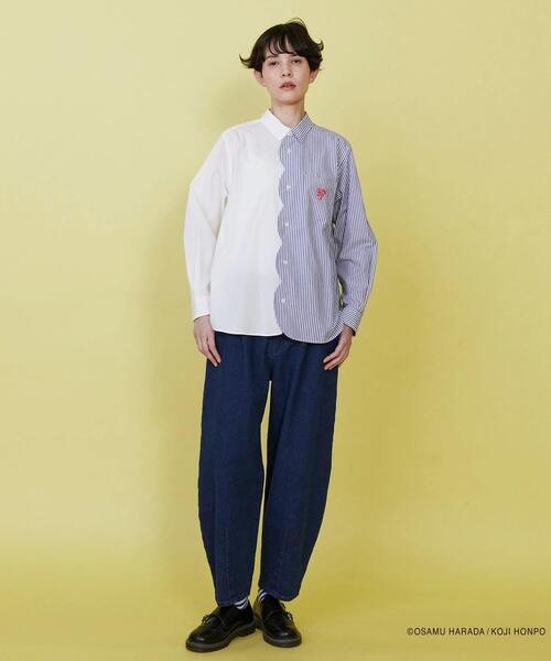 FRAPBOIS（フラボア）の「OSAMU GOODS スカラップシャツ（シャツ/ブラウス・レディース・ブラック/ホワイト・1）」の13枚目の写真