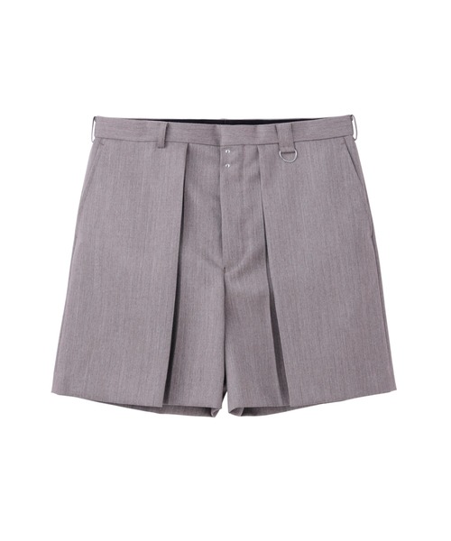 JOHN LAWRENCE SULLIVAN（ジョンローレンスサリバン）の「WOOL GABARDINE TUCKED WIDE SHORTS（スラックス・メンズ・ベージュ/ブラック・44/46）」の2枚目の写真