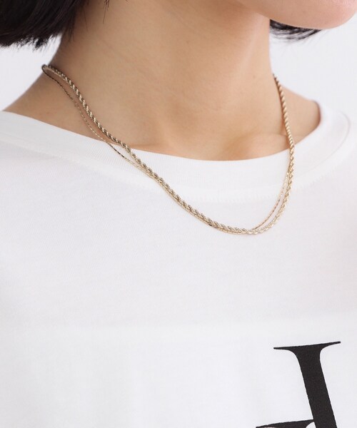 OPAQUE.CLIP(オペークドットクリップ)の「細チェーン2連ネックレス(ネックレス・レディース・シルバー/ゴールド・00)」の6枚目の写真