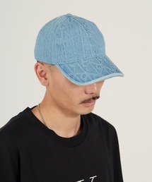 Calvin Klein/カルバンクライン デニムキャップ - エンブレムキルトレザーパッチキャップ カジュアル ストリート 韓国ファッション 2026年 夏 夏服