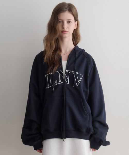 LNV Hoodie zip up (navy) — худи на молнии, тёмно-синее