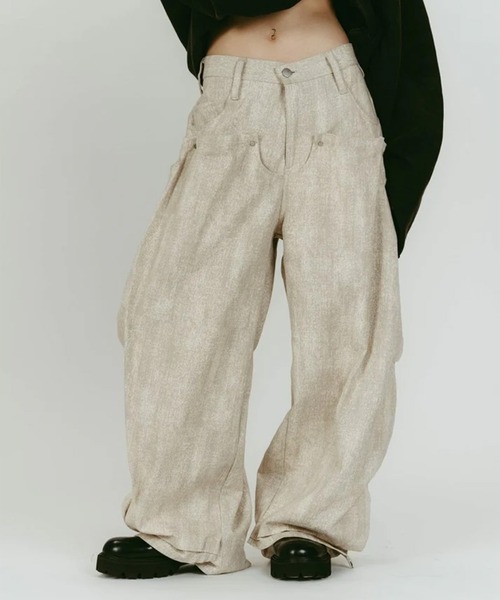 cling drape denim pants(unisex)（デニムパンツ）｜Knuth Marf