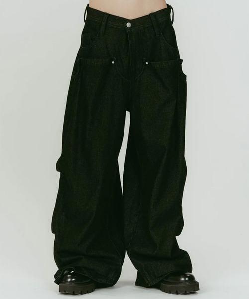 cling drape denim pants(unisex)(デニムパンツ)|Knuth Marf cling drape denim pants(unisex)(デニムパンツ)|Knuth Marf